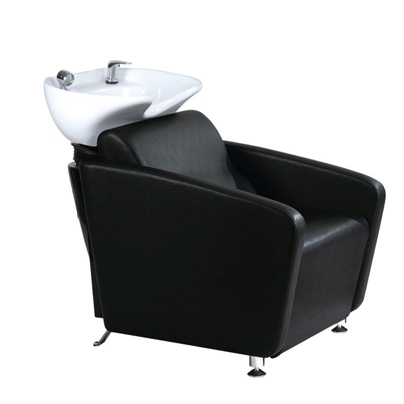 Toronto Small Bac shampoo nero con vasque bianco per spazio stretto