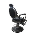 LEWIS NOIR Fauteuil Barbier - dos latéral
