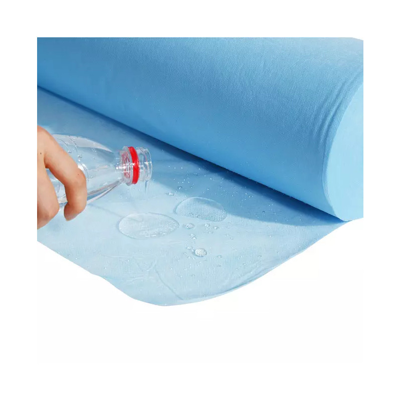 Draps d'examen plastifiés bleus - 12 rouleaux - 50m x 38cm