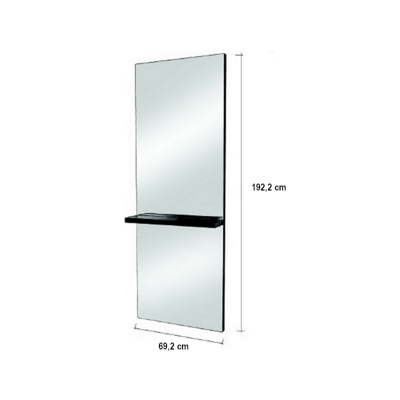 LANA Coiffeuse murale grise - Sans LED - dimensions - Malys Équipements