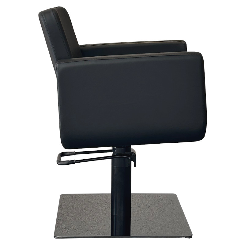JOY Fauteuil Coiffure - Base carrée noire brillante - profil - Malys Équipements