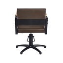 TANZA BROWN Fauteuil coiffure - bois dos - base etoile noire - Malys Equipements