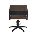 TANZA BROWN Fauteuil coiffure - bois dos - base etoile noire - Malys Equipements