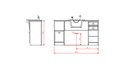 WOODY BR01 Meuble barbier dimensions - Malys Equipements