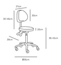 MIRA PÉDICURE Tabouret - dimensions - Malys Equipements