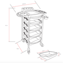 ROLLER Chariot de Coloration et de Rangement - NOIR dimensions