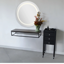 TERRA 3 Coiffeuse Murale noir - miroir LED