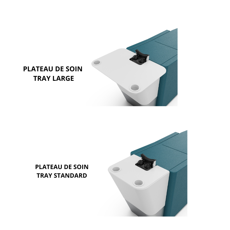 ZENITH MASSAGE Bac Shampoing Allongé - Plateau TRAY Standard ou Large pour soins complets avec 2 bols - Malys Equipements