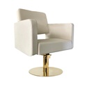 VILIO GOLD Fauteuil Coiffure - Crème Base ronde - Malys Equipements