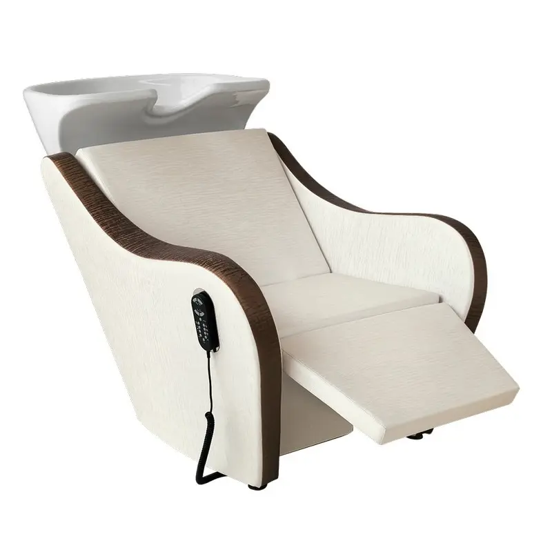 SHUTTLE Bac shampoing (Confort_ Standard, Couleurs revêtement_ 200 Imitation cuir alvéolé noir brillant, Couleur de la vasque_ Vasque Blanche).webp