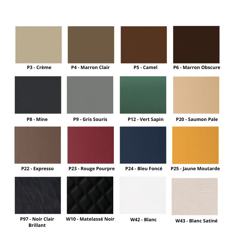 GLOBE Fauteuil Coiffure - nuancier 2 - Palette de Couleurs - Malys Equipements