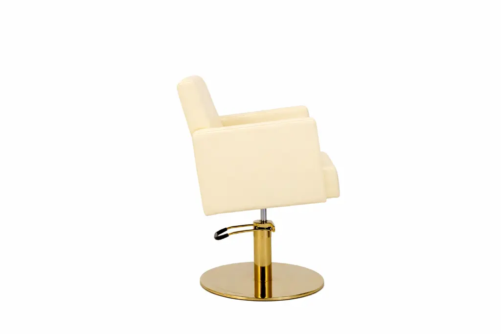 VICTORIA GOLD CREME Fauteuil Coiffure - vu de profil - Malys Equipements.webp