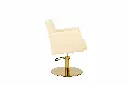 VICTORIA GOLD CREME Fauteuil Coiffure - vu de profil - Malys Equipements.webp