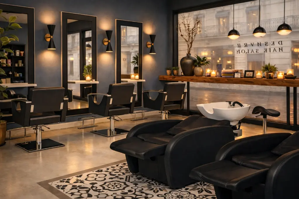 PATRICK B Coiffeuse murale - ambiance salon de coiffure - mobilier coiffure -  meuble coiffure - malys equipements