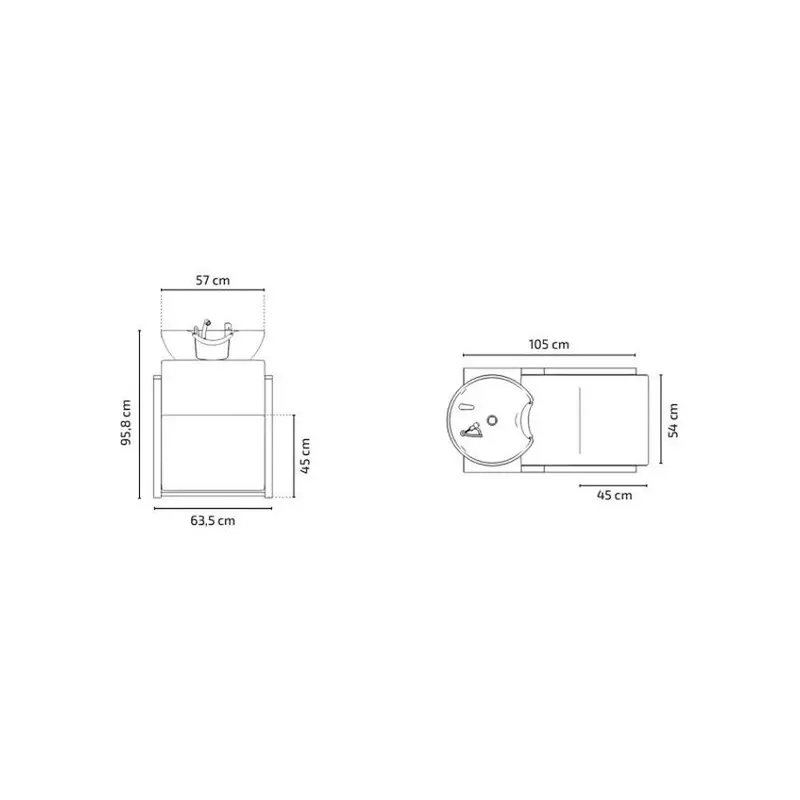 E-BASIL BR Relax Electrique Bac shampoing - bois.webp