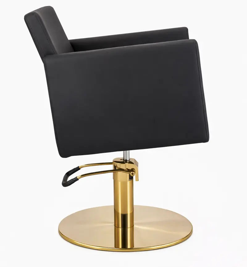 Braid fauteuil de coiffure noir avec base dorée Malys equipements
