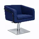 EGAN B Fauteuil coiffure Bleu Foncé 14 Base Carrée Inox.webp