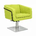 EGAN B Fauteuil coiffure Vert 11 Base carrée Inox.webp