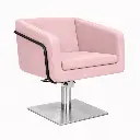 EGAN B Fauteuil coiffure Rose Pale 15 Base Carrée Inox.webp