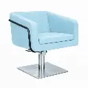 EGAN B Fauteuil coiffure Bleu Ciel 13 Base Carrée Inox.webp