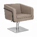 EGAN B Fauteuil coiffure Beige Foncé 03 Base carrée inox.webp