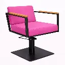 OCEAN BLACK Fauteuil coiffure - bois Rose 16 Base Carrée Noire.webp