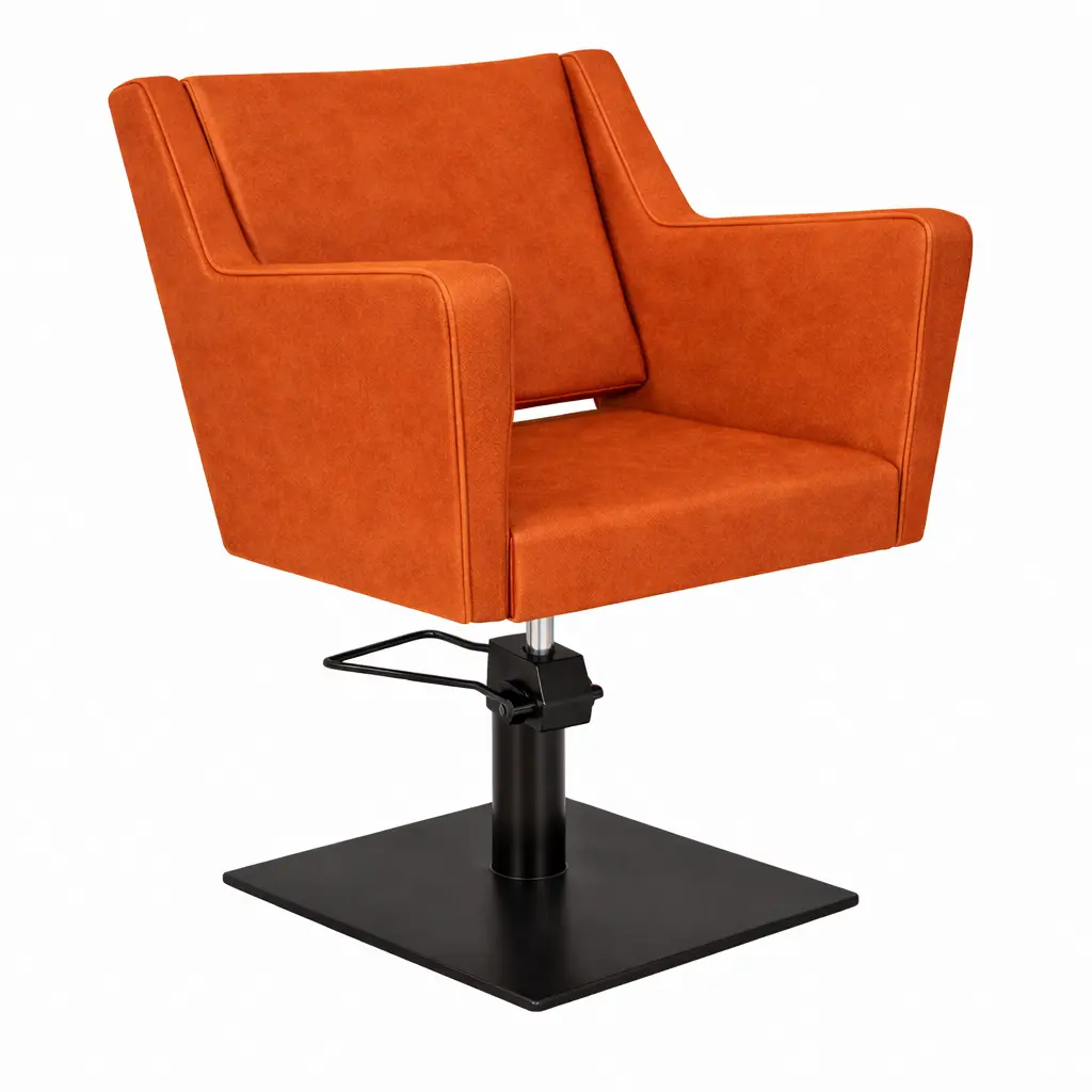 ANOUK BE Orange 18 Fauteuil coiffure Base Carrée Noire.webp