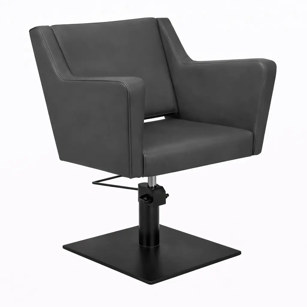ANOUK BE Gris Foncé 08  Fauteuil coiffure Base Carrée Noire.webp