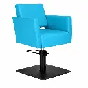 DORA Fauteuil coiffure Bleu 12 Base Carrée Noire.webp