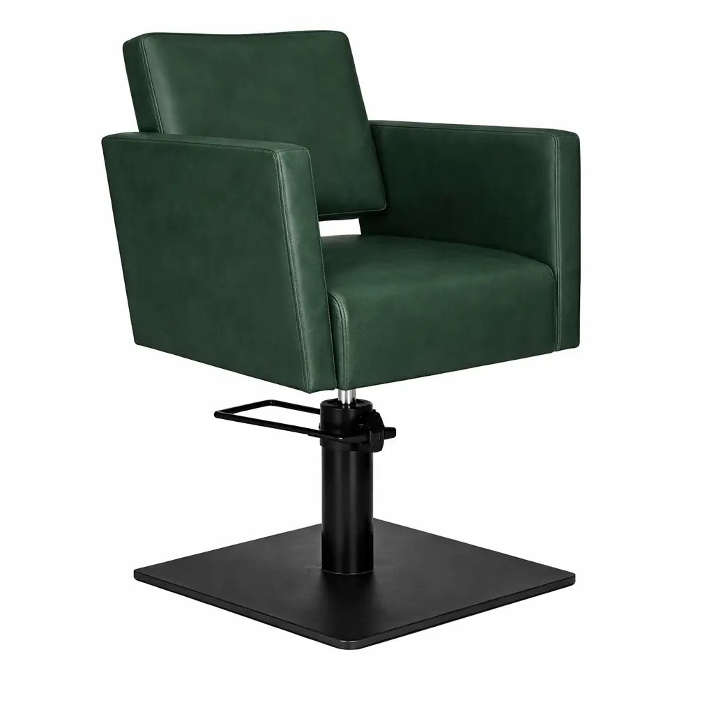 DORA Fauteuil coiffure Vert Sapin 10 Base Carrée Noire.webp