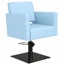 DORA Fauteuil coiffure Bleu Ciel 13 Base Carrée Noire.webp