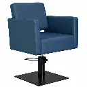 DORA Fauteuil coiffure Bleu Foncé 14 Base Carrée Noire.webp