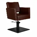 DORA Fauteuil coiffure Bordeaux Foncé 05  Base Carrée Noire.webp