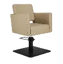DORA Fauteuil coiffure Beige Clair 02 - Base Carrée Noire.webp