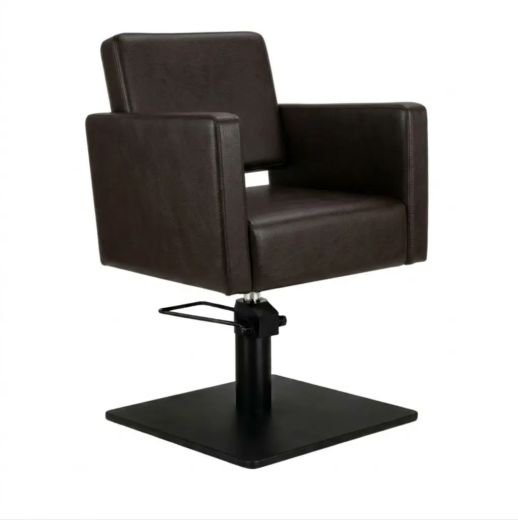 DORA Fauteuil coiffure Brun 06 - Base Carrée Noire.webp