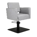 DORA Fauteuil coiffure Gris Clair 07 - Base Carrée Noire.webp
