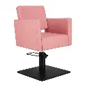 DORA Fauteuil coiffure Rose Pale 15 - Base Carrée Noire.webp