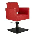 DORA Fauteuil coiffure Rouge 17 - Base Carrée Noire.webp