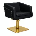 EGAN B Fauteuil coiffure Noir Base Carré Doré  (1).webp