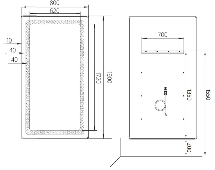 REC Miroir LED Dimensions.webp