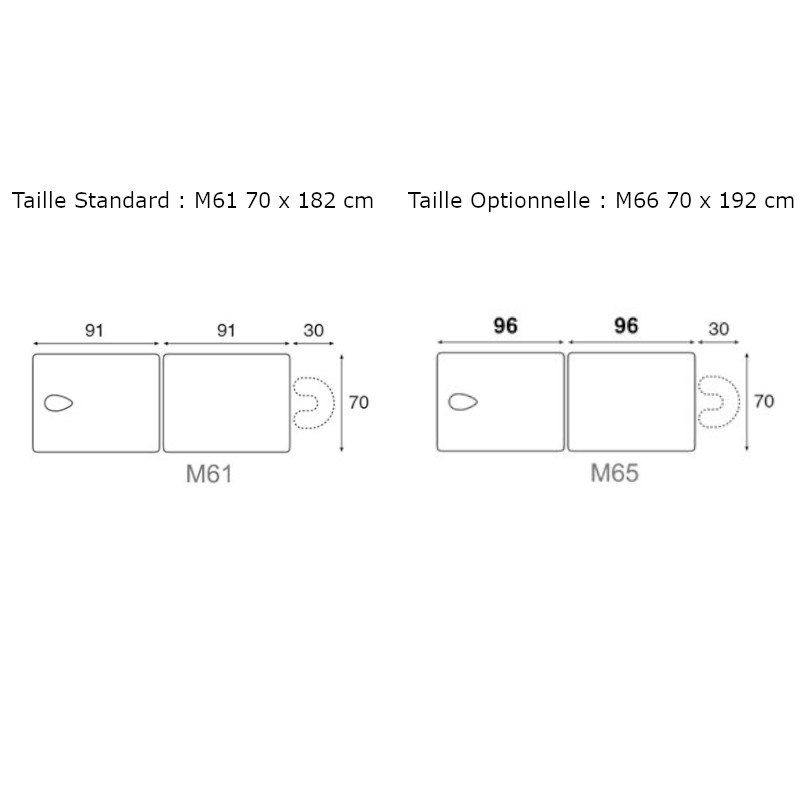 C3211 Table pliante Ecopostural en bois - schéma - Malys Equipements