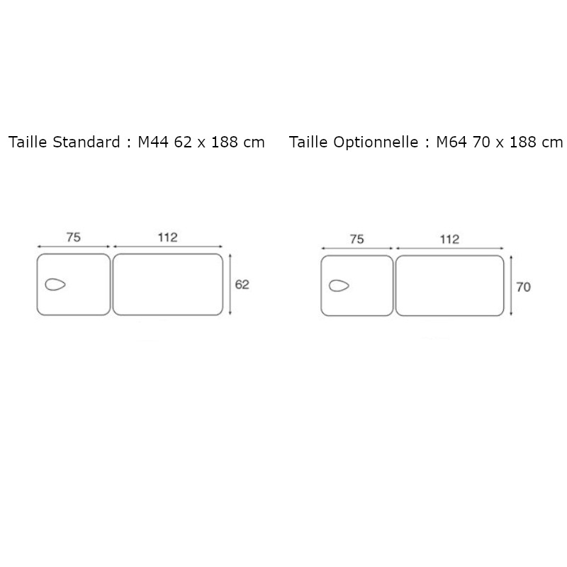 C3753 Table hydraulique 2 plans Ecopostural - dimensions - Malys Equipements