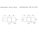 C5556 Table électrique 3 plans Ecopostural - dimensions 1 - Malys Equipements