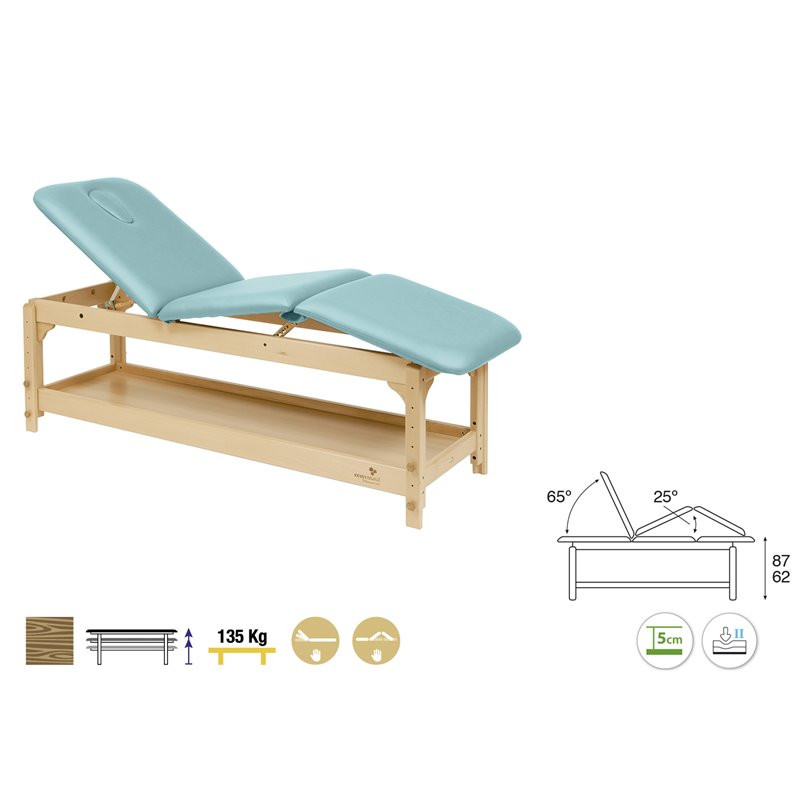 C3229 Table fixe 3 plans en bois Ecopostural