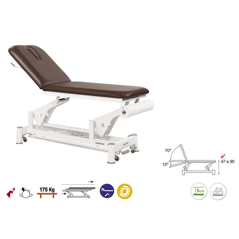 C5533 Table de massage électrique 2 plans Ecopostural + 1 tabouret OFFERT