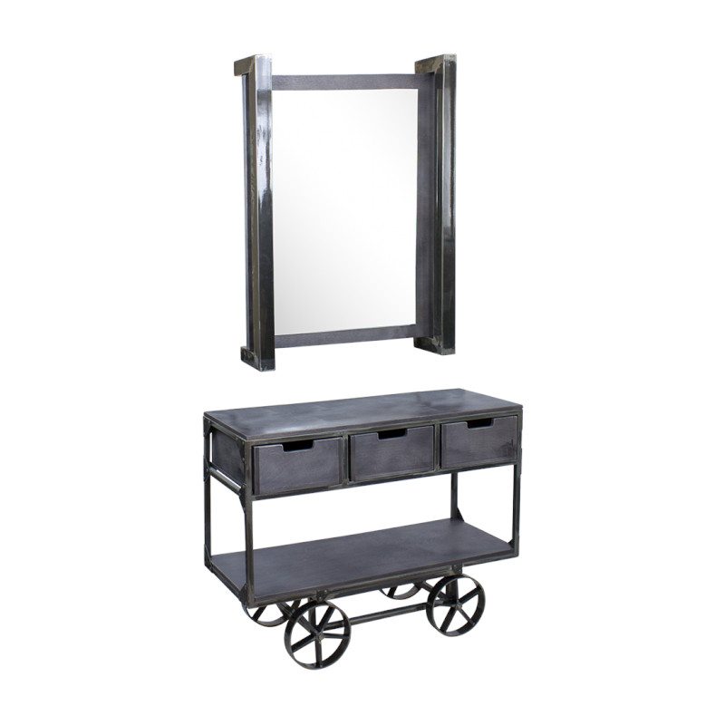 BRIXTON Meuble de coiffure - avec miroir - Malys Equipements