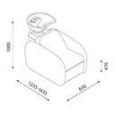 VELA Bac shampoing - schéma dimensions - Malys Equipements