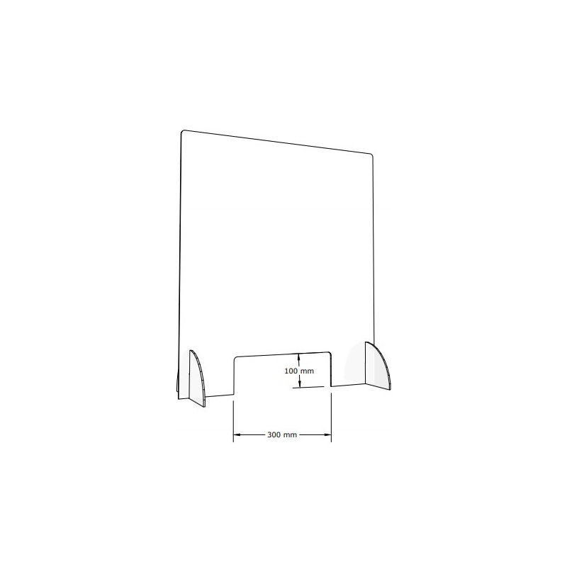 Panneau de protection pour comptoir et table – magnetoplan: verre acrylique  transparent, épaisseur 5 mm