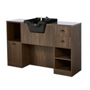 Tocador de barbero OKE 4B - Madera oscura