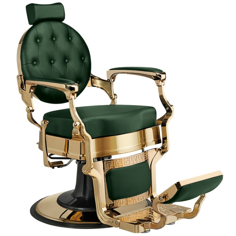 Sillón de barbero ARCHIE ORO VERDE